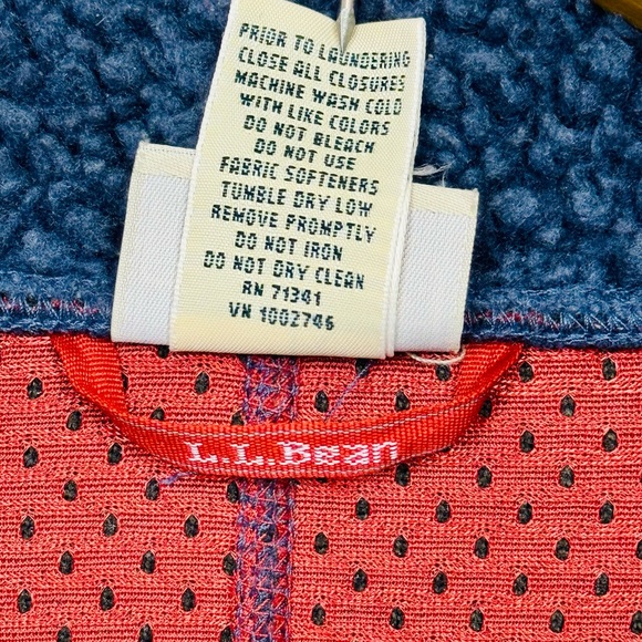 LL Bean Sherpa Zip Up Jacket | Mens Size XL | Blue | Item 500365 - Picture 6 of 8